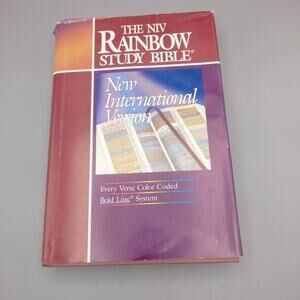 NIV Rainbow Study Bible New International Version Color Bold Line 1996 Hardcover